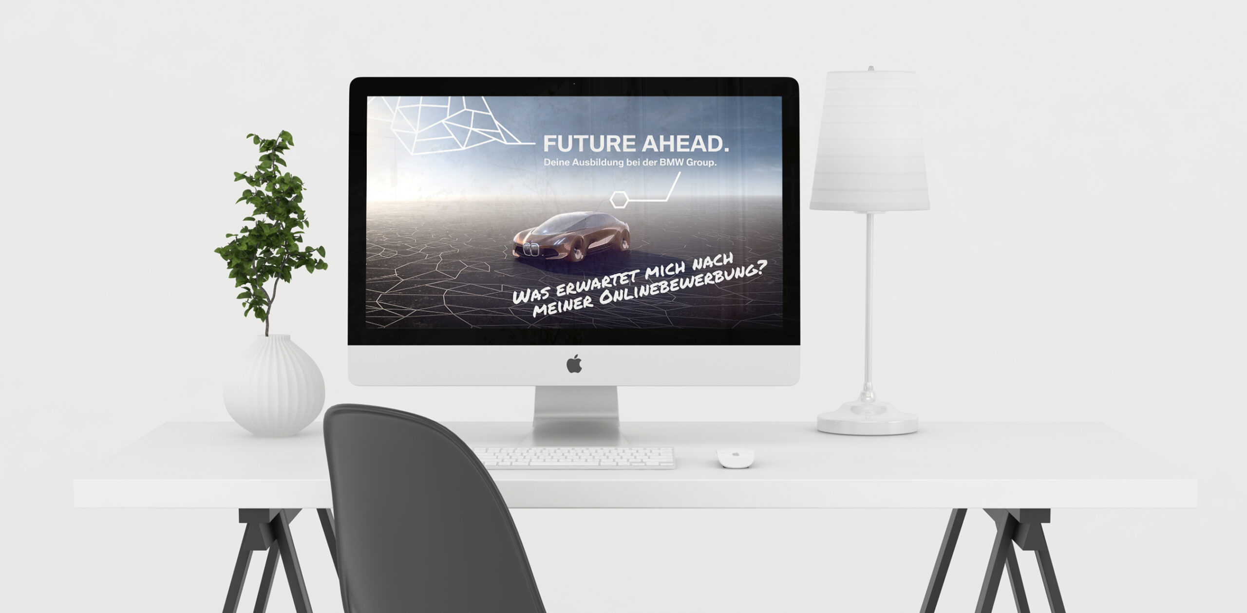 iMac mit Standbild BMW Social Media Clip Recruiting