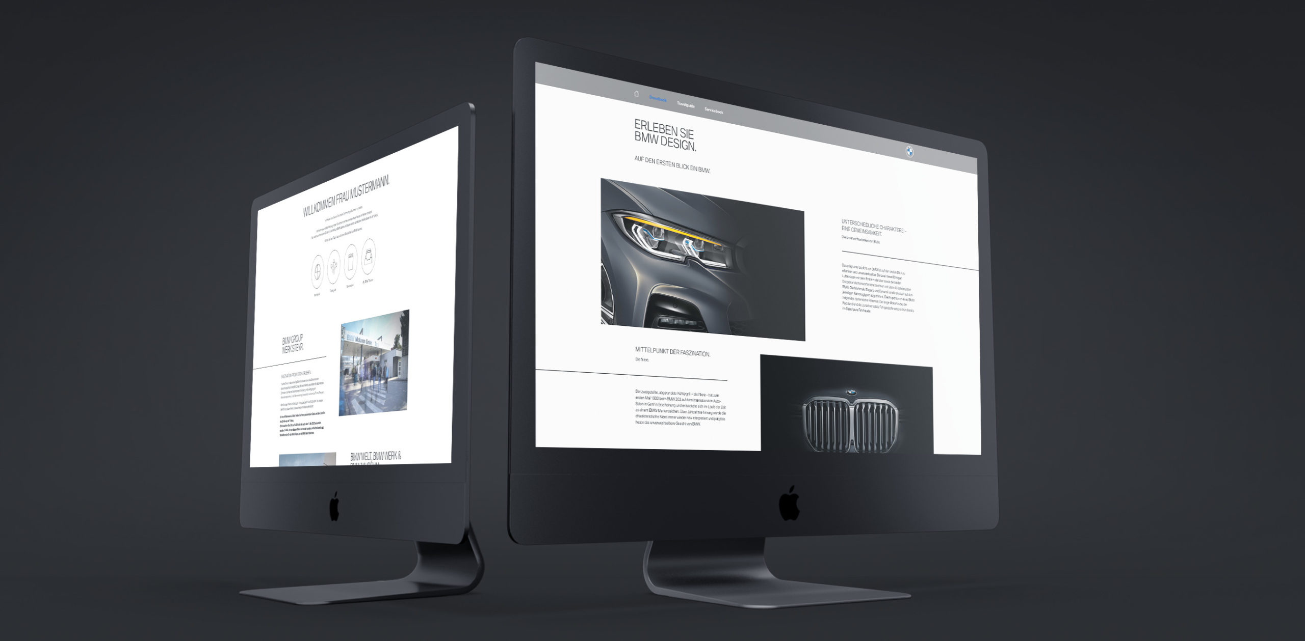 BMW Digitales Welcome Package Desktop Bildschirm schwarzer Hintergrund