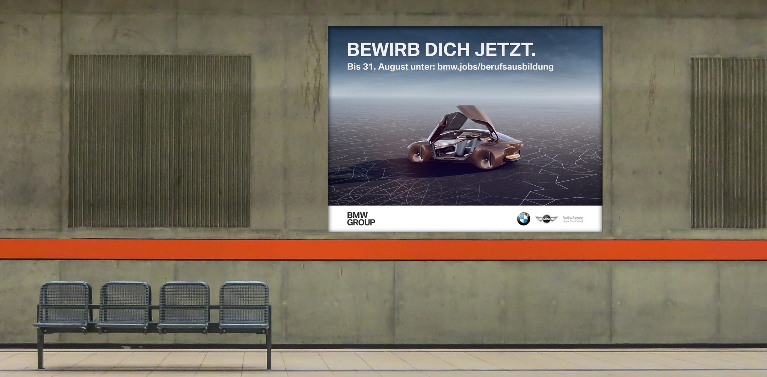 U-Bahn Screen-Werbung BMW HR