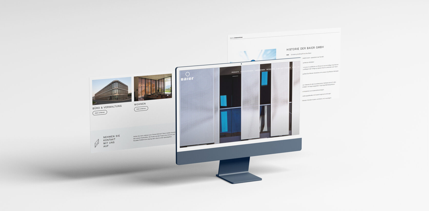 Baier GmbH Wordpress Website Relaunch - MockUp iMac neue Website