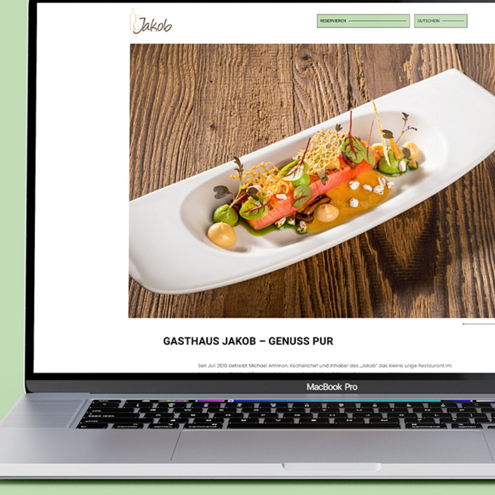 Gasthaus Jakob Website Relaunch Laptop Startseite