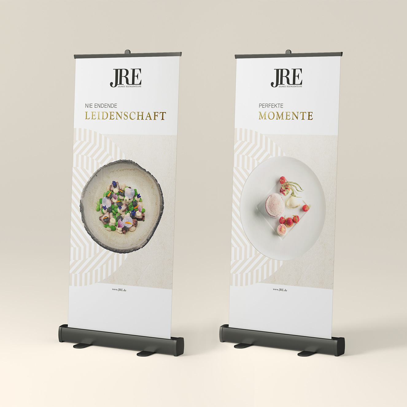JRE RollUps zwei Varianten Print Design