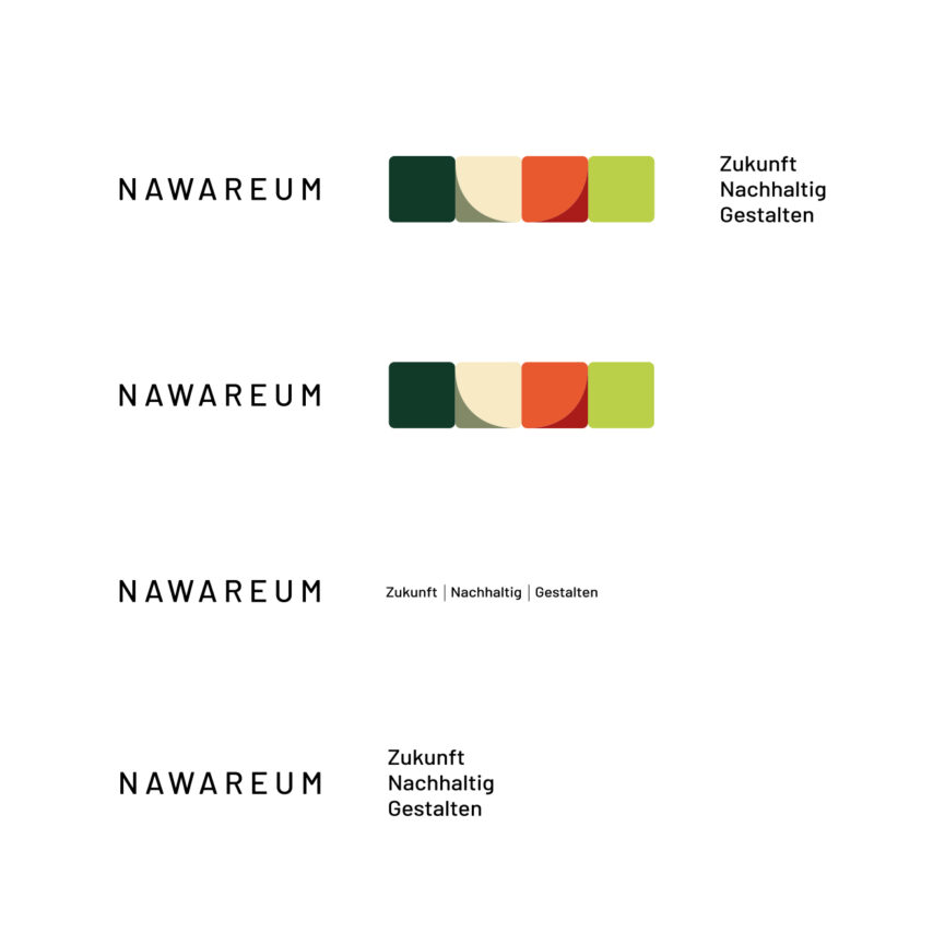 NAWAREUM Corporate Design Bild und Wortmarke und Tagline in einer Uebersicht