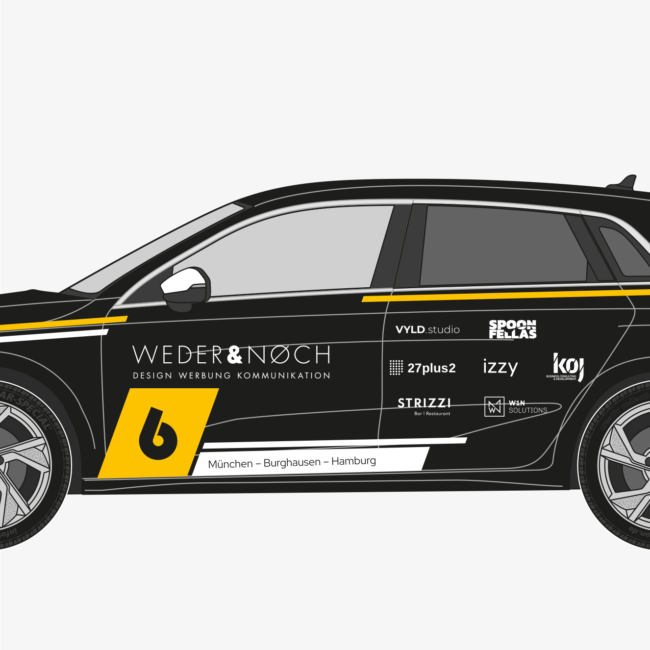 Weder & Noch Fahrzeugbeklebung Audi schwarz