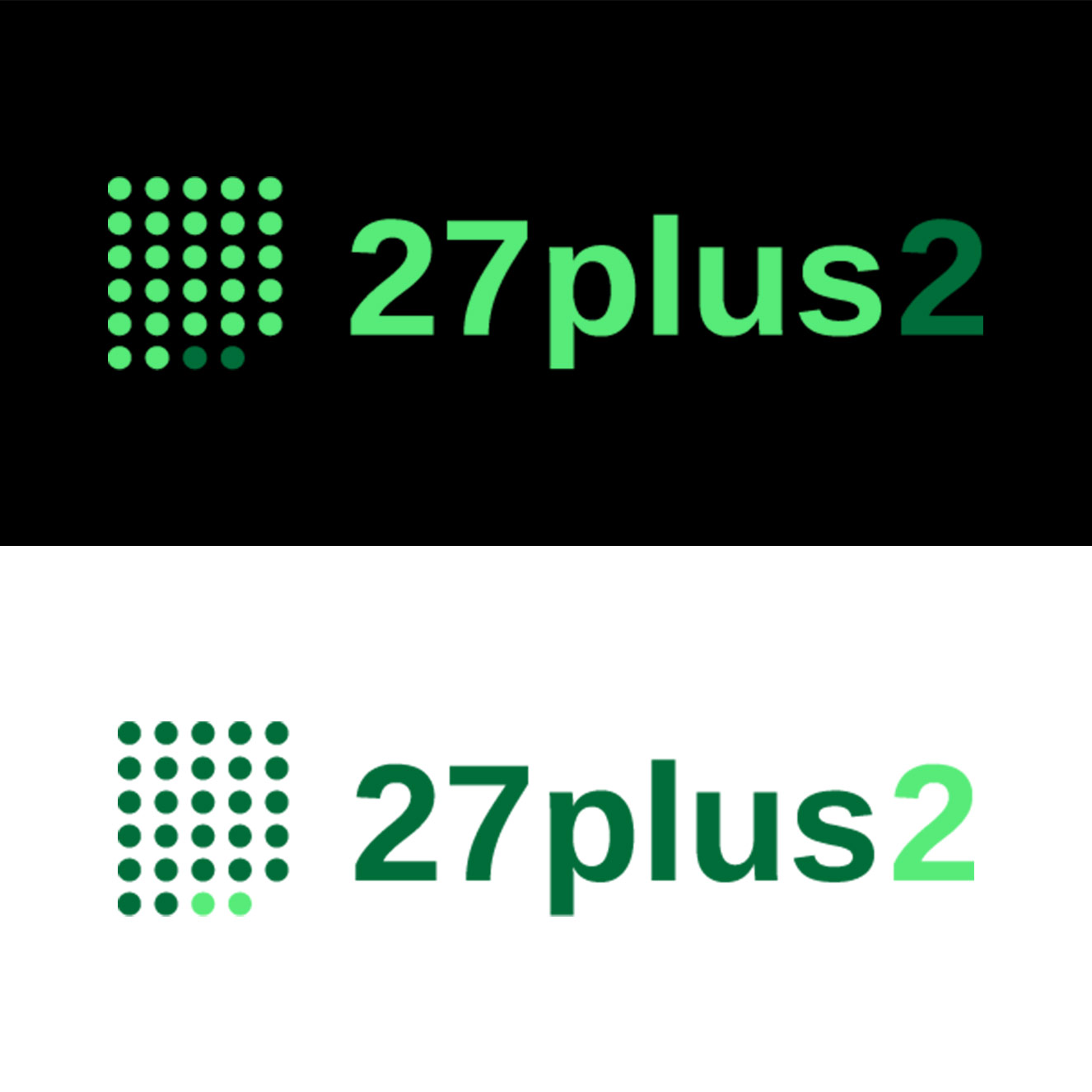 27plus2 Website und Logo Logovarianten hell dunkel