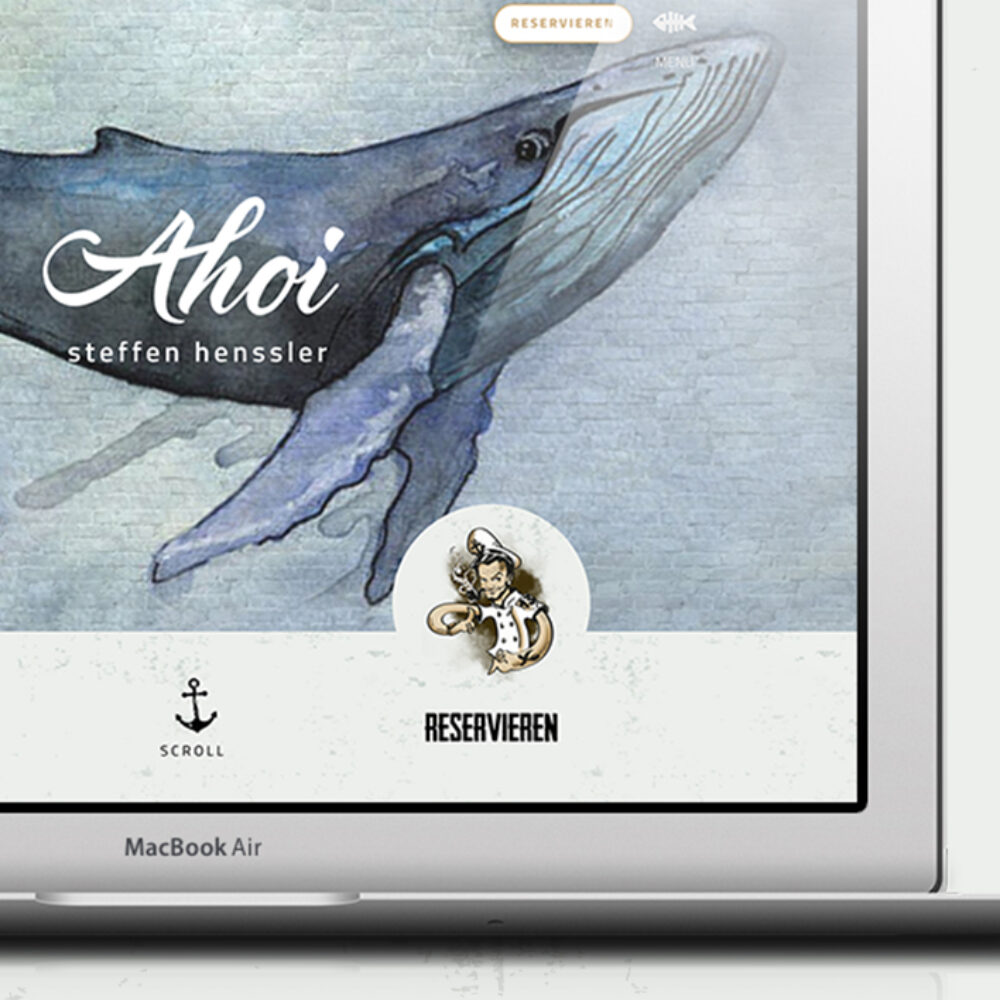 Ahoi Steffen Henssler Website Relaunch Macbook mit Startseite
