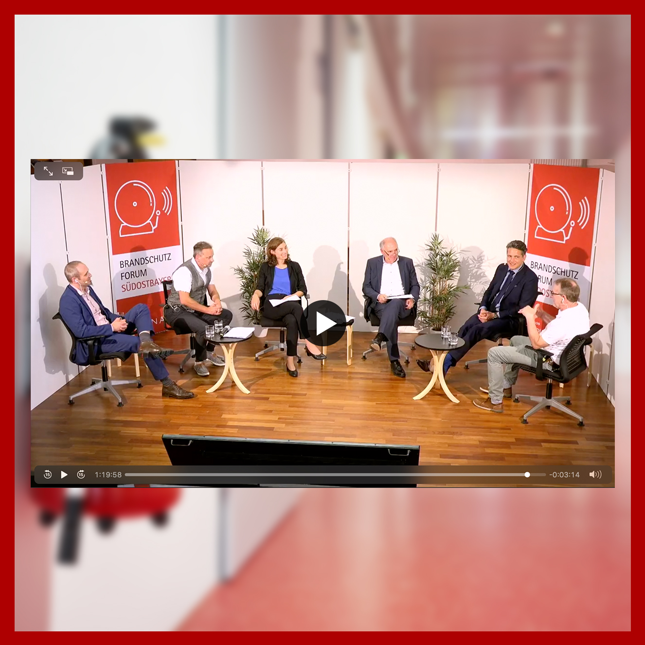 Coplan AG Live-Stream Digitales Brandschutzforum Suedostbayern Player Ansicht