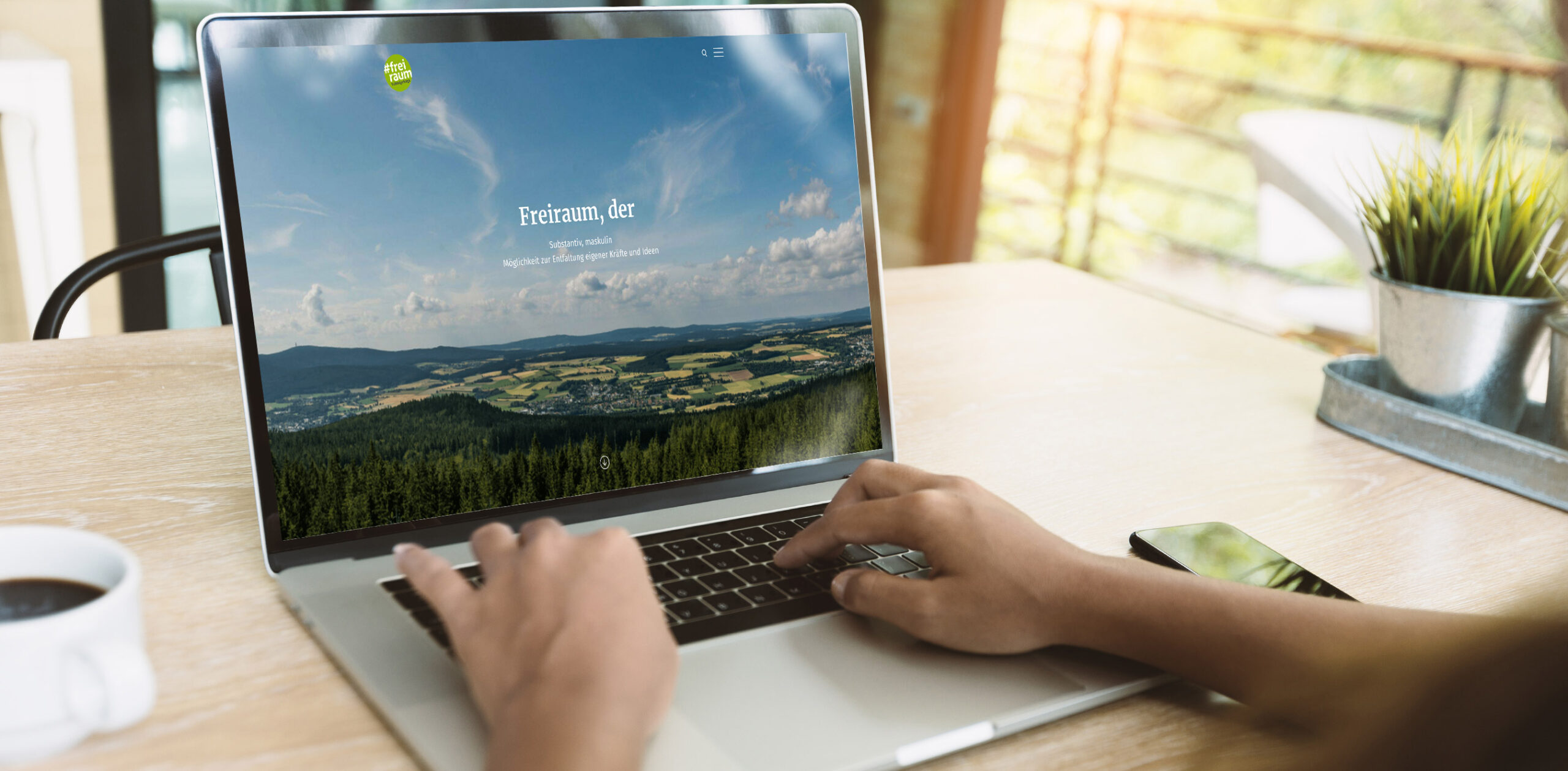 Freiraum Fichtelgebirge Website Relaunch Desktop Startseite Header