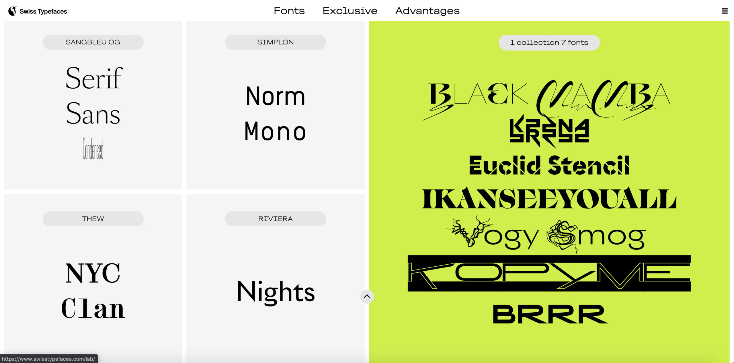 Font Swiss Typefaces