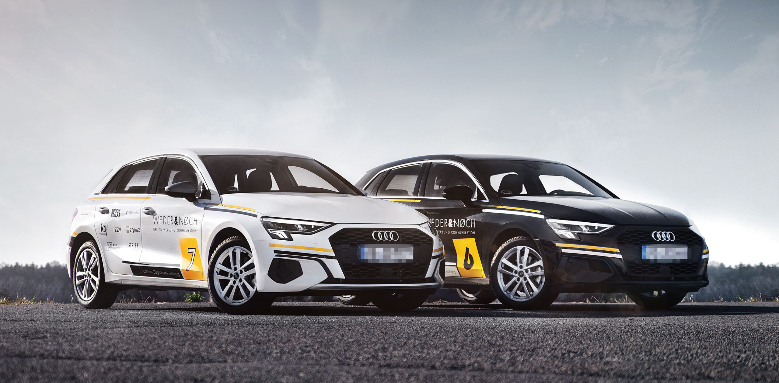 Weder & Noch Fahrzeugbeklebung Audi schwarz weiß