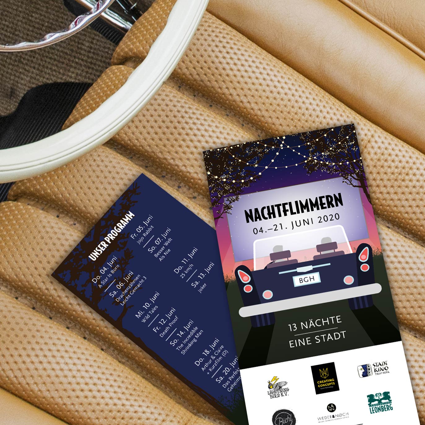 Nachtflimmern - Autokino in Burghausen Programm Flyer