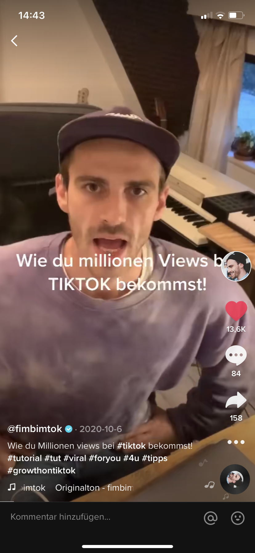 TikTok Video mit Fynn Kliemann
