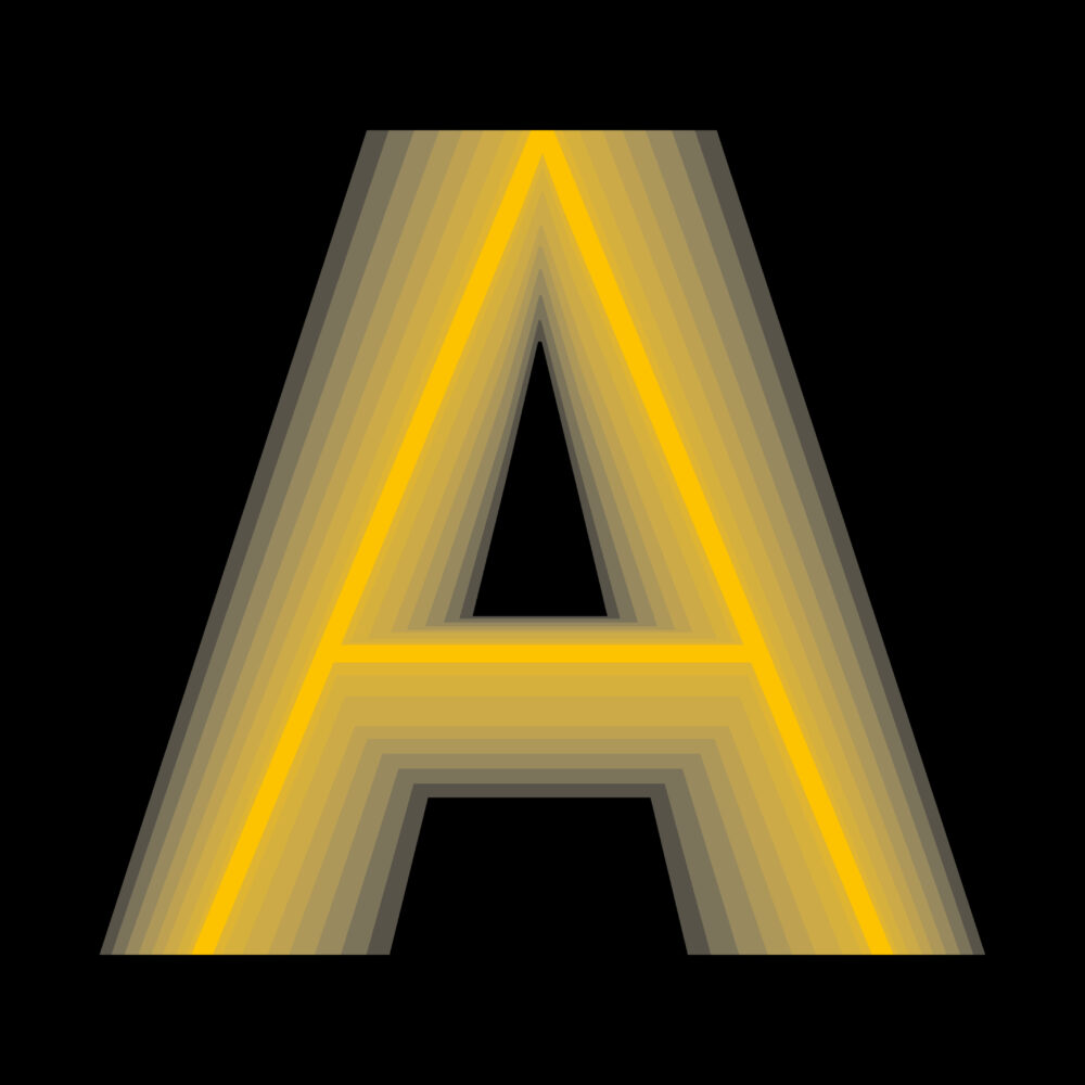 Variable Fonts - Buchstabe A mit verschwommenen Konturen