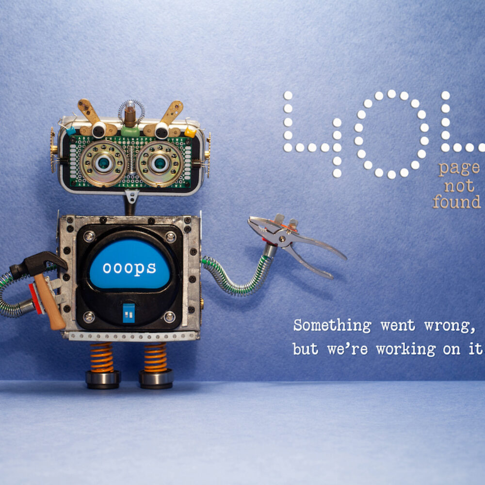 Roboter und 404 Fehler Internetseite