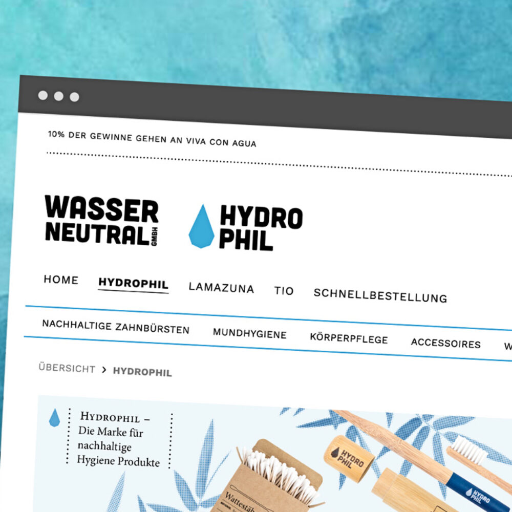 Wasserneutral B2B Onlineshop Startseite