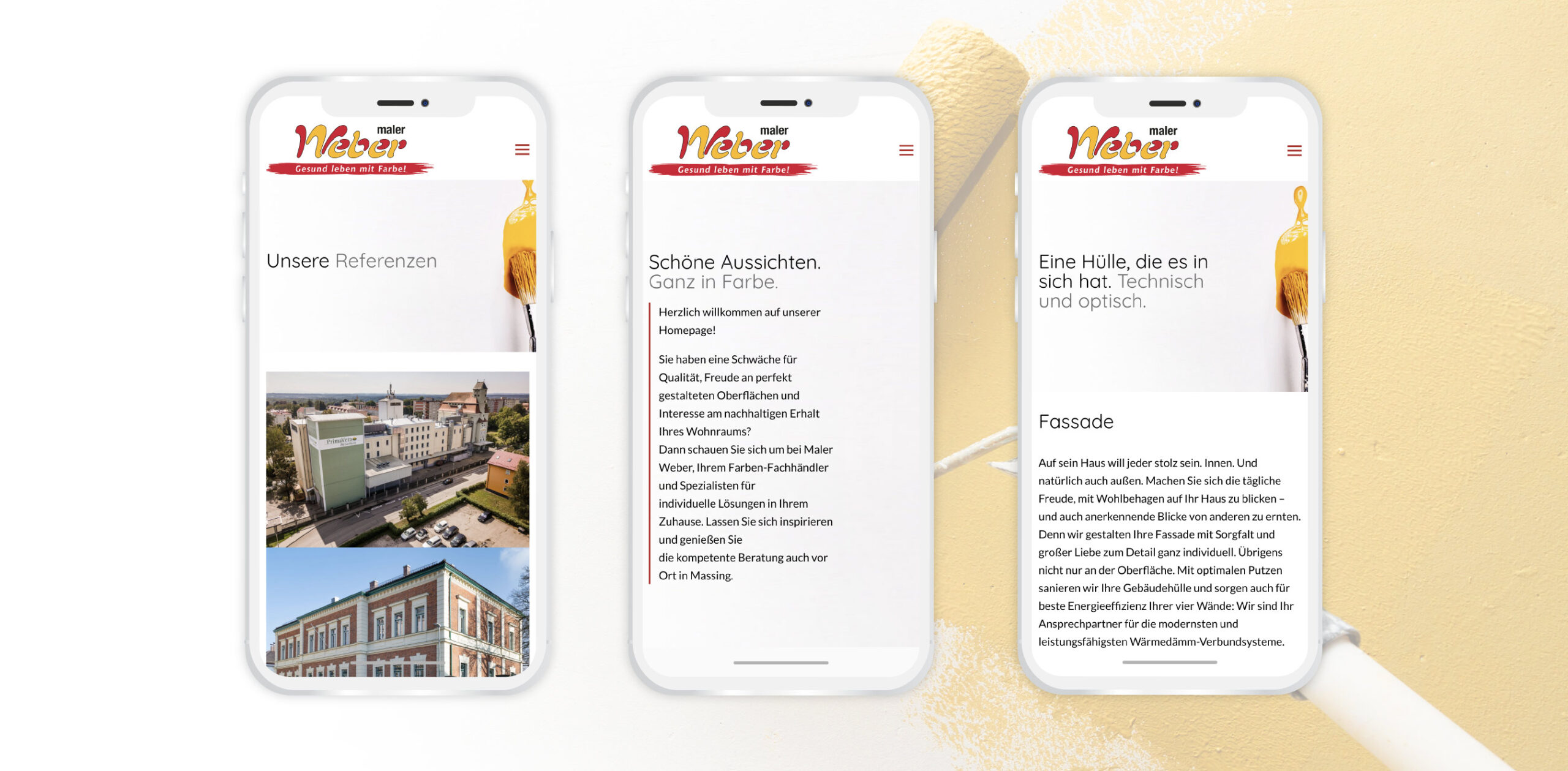 Maler Weber Website Relaunch mobile Version responsive Design Referenzen Leistungen