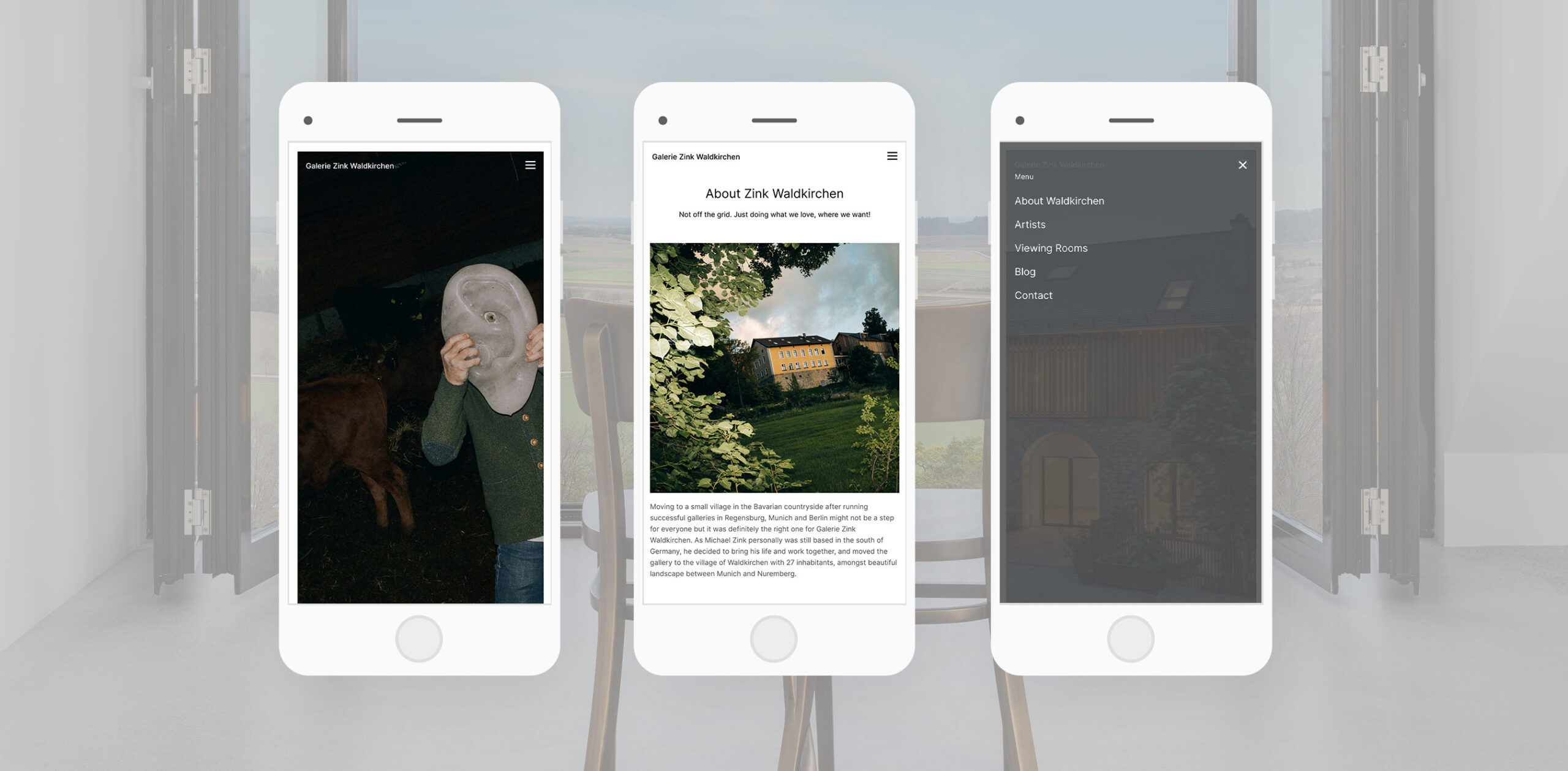 Galerie Zink Website Redesign responsive Design mobile Ansicht