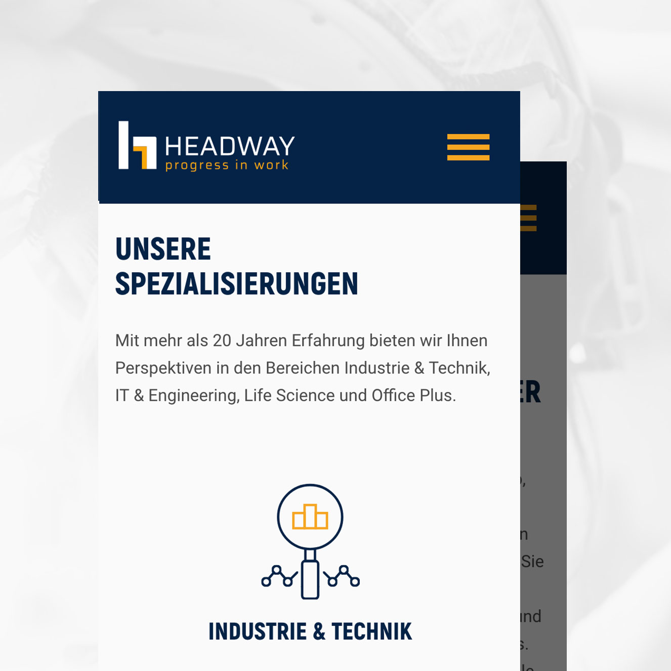 Headway Personal Website mobil