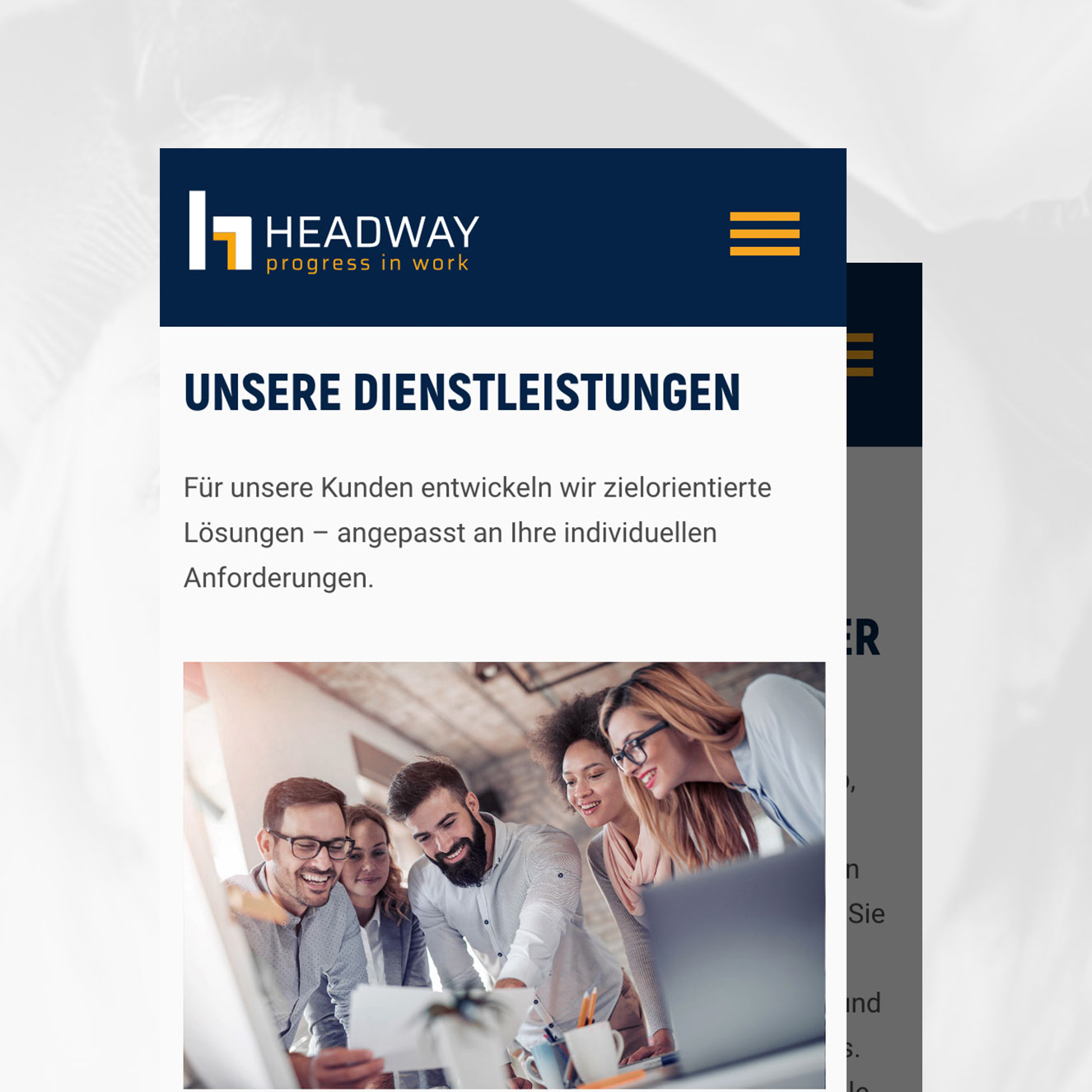 Headway Personal Website mobil